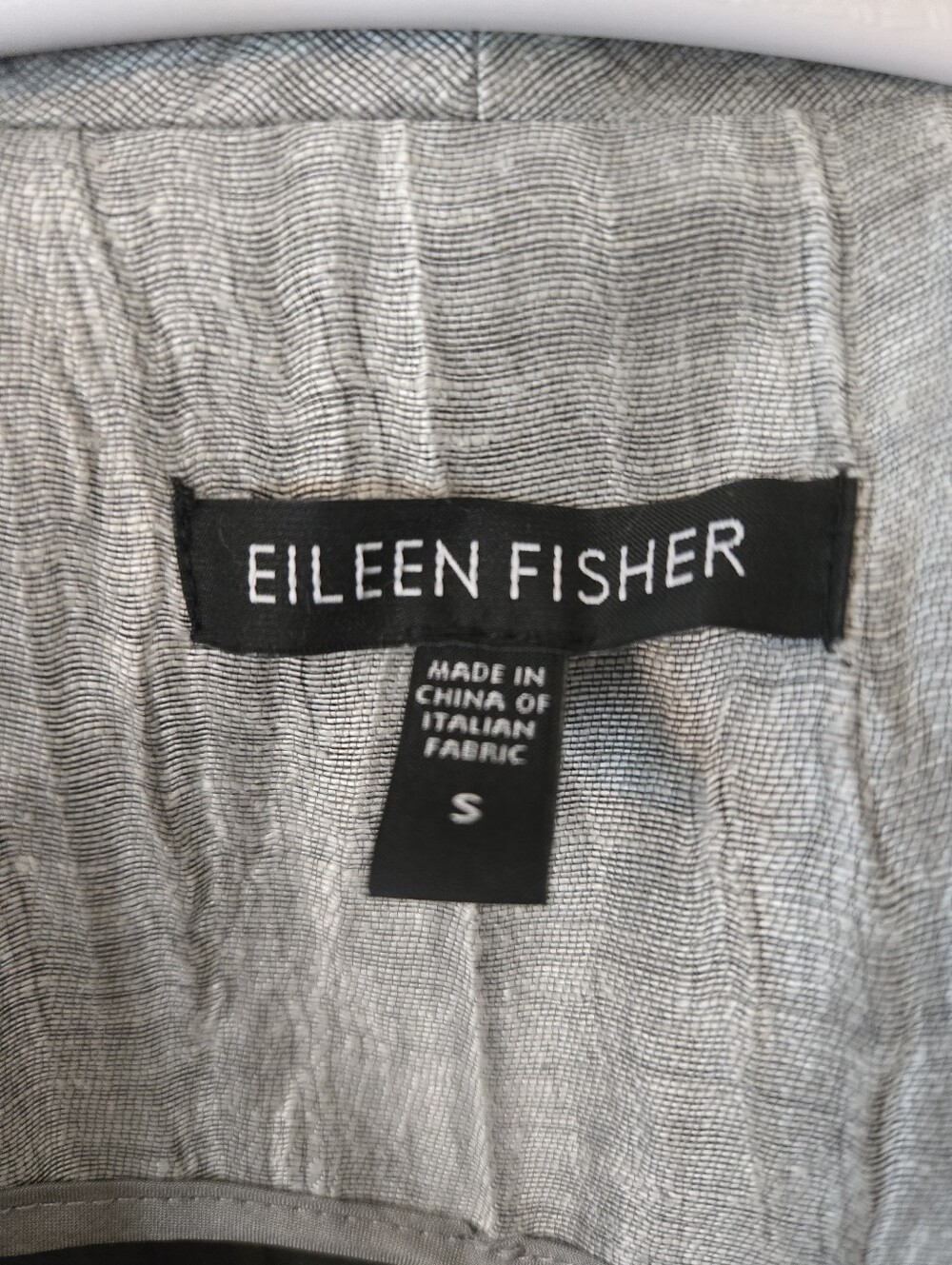 Eileen Fisher Italian Linen Silk [Small].Duster Jacket Silver Gray Crinkle - Picture 2 of 11